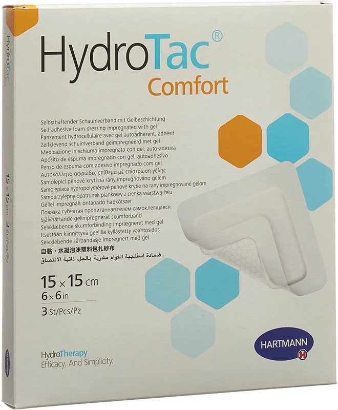 Medicazione HydroTac Comfort 15 x 15 cm, sterile, confezione da 3 pezzi