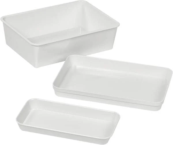 Vassoio in plastica Semadeni 19x15x4cm in melamina bianca