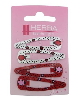 Herba Kids Clip 5cm rosso/bianco 4 pezzi