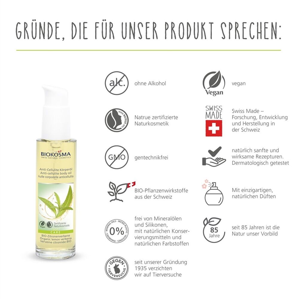Biokosma Anti-Cellulite Körperöl BIO-Zitronenverbene 100ml