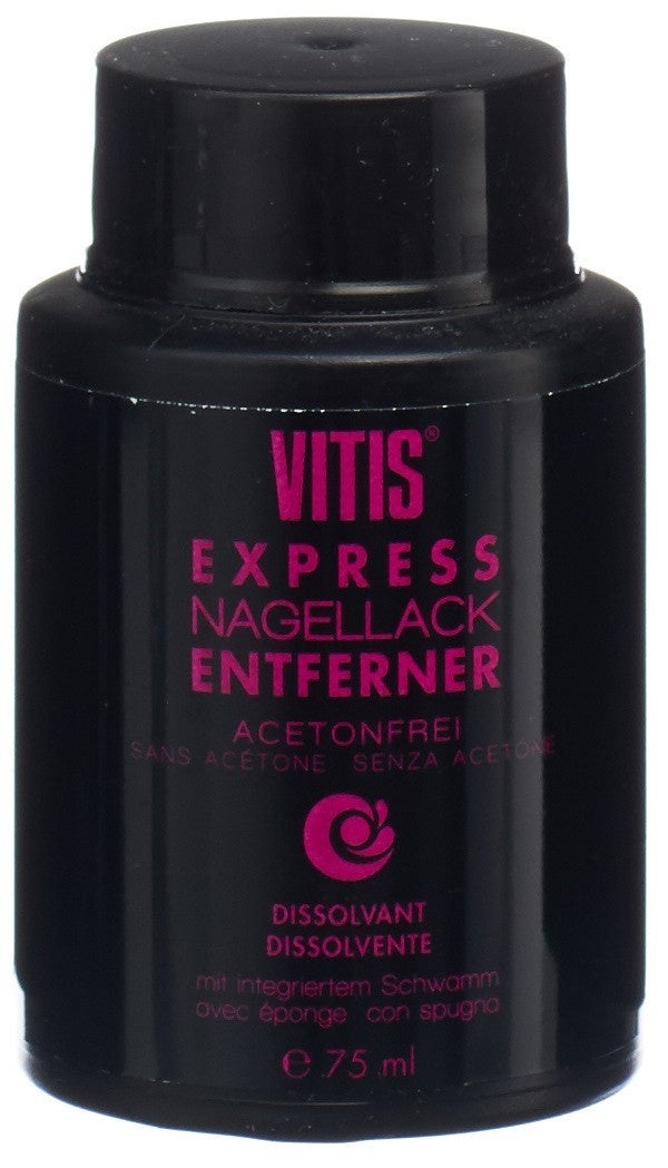 Vitis EXPRESS, solvente per unghie senza acetone con spugna 75ml