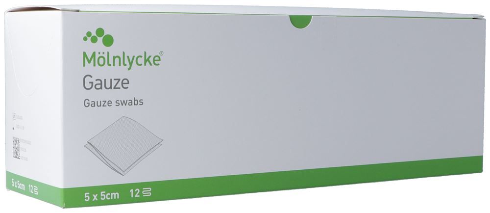 MÖLNLYCKE compresse di garza 5x5cm 12 veli sterili 24 confezioni da 5 pezzi