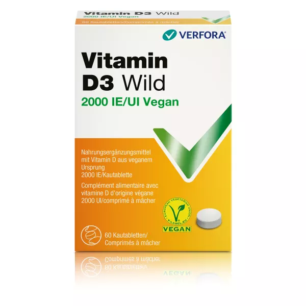 Vitamina D3 Wild Compresse masticabili 2000 UI vegan 60 pezzi