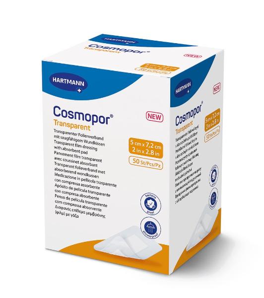 Hydrofilm PLUS medicazione impermeabile per ferite 5x7,2cm sterile 50 pezzi