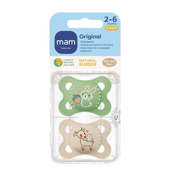 MAM Original Nuggi Pure Rubber 0-6 mesi 2 pezzi