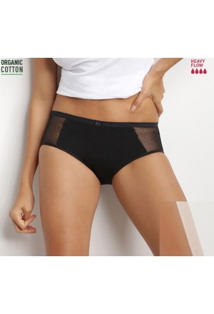 DIM Slip Lace Stark 36-38 schwarz mit Meshdetail