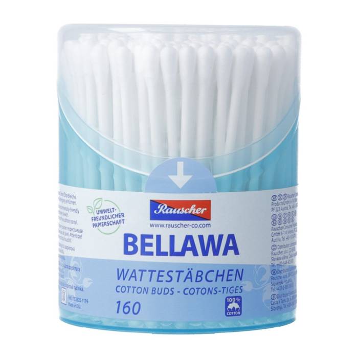 BELLAWA cotton fioc tondi in latta 160 pezzi