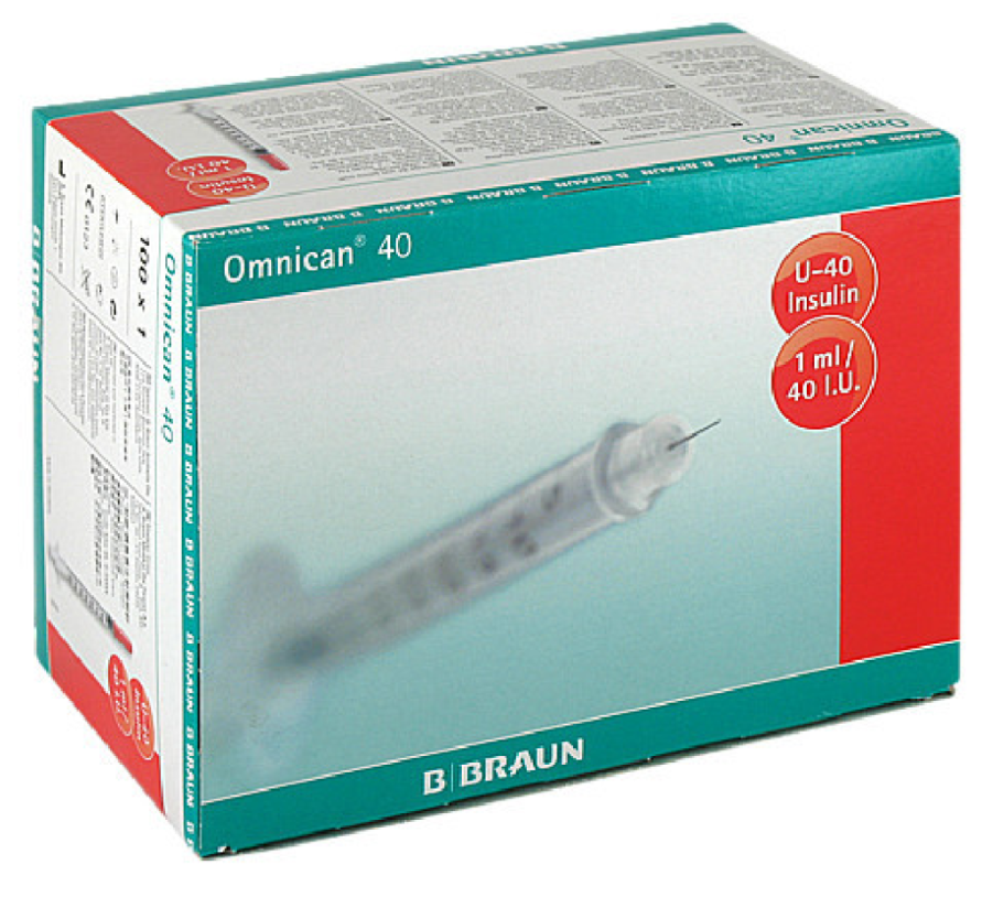 OMNICAN 40 Insulina U-40 1ml 0,3x8mm 100 pezzi
