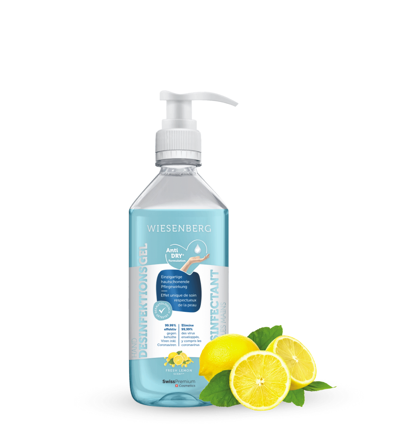 Wiesenberg Gel disinfettante per le mani al limone fresco 500ml
