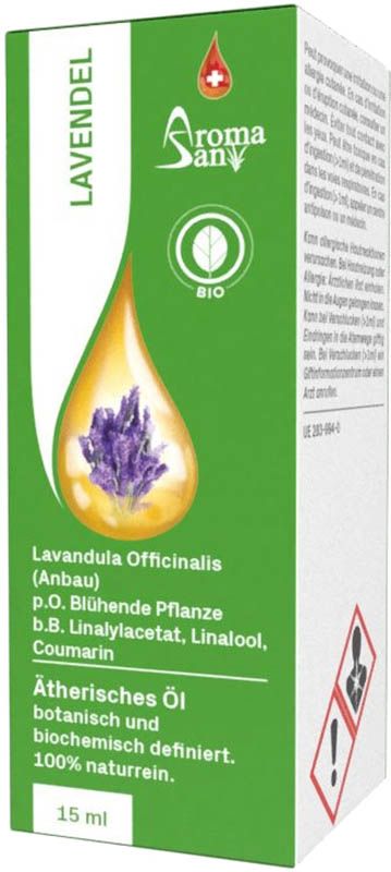 AromaSan Olio essenziale di lavanda reale biologico 15ml