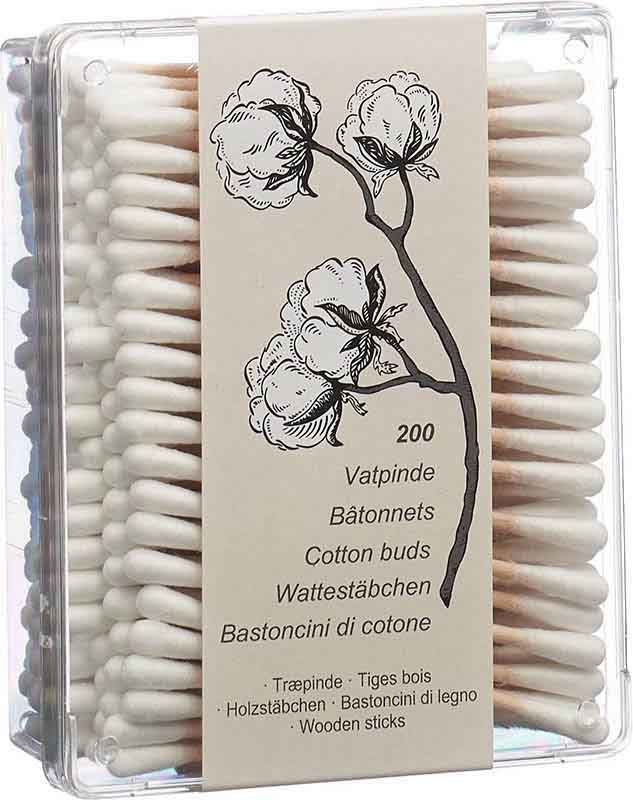 Boccioli di cotone Dansu 80x2,5 mm legno 200 pezzi