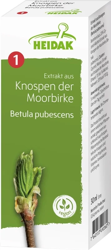 HEIDAK gemma di betulla Betula pubescens macerato di glicerina bottiglia 30ml
