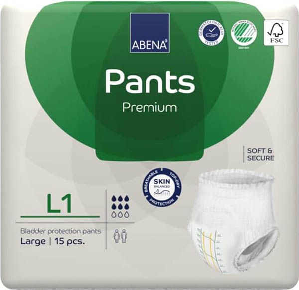 Abena Pants Premium L1 verde grande, 15 pezzi
