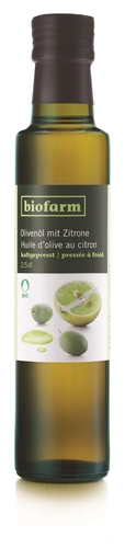 Olio di oliva biologico di fattoria con gemme di limone 250ml