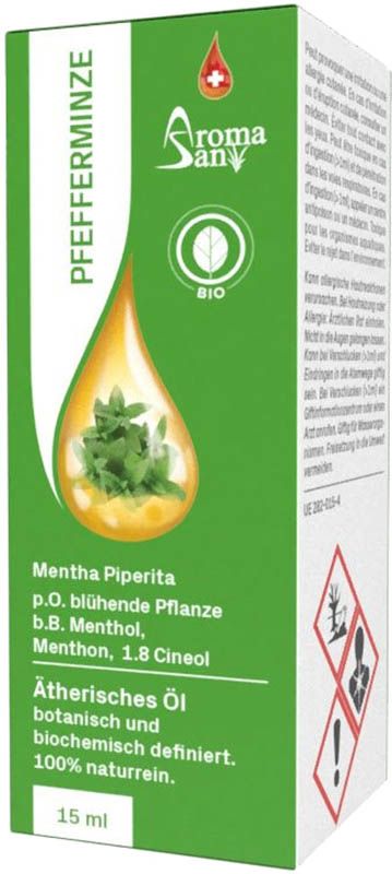 Aromasan menta piperita etere/olio in scatola bio 15ml