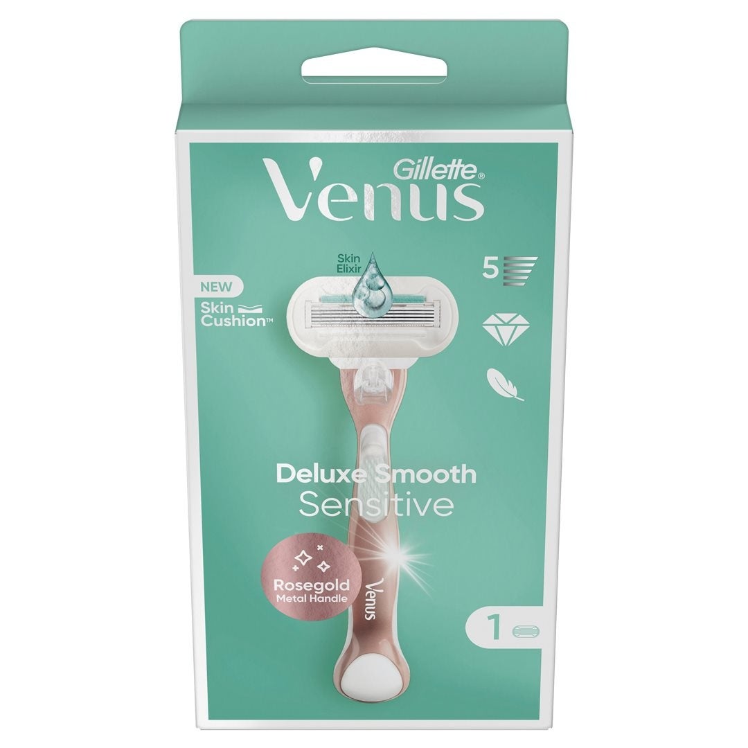 Gillette Venus Deluxe Smooth rasoio Sensitive Rosegold con 1 lama
