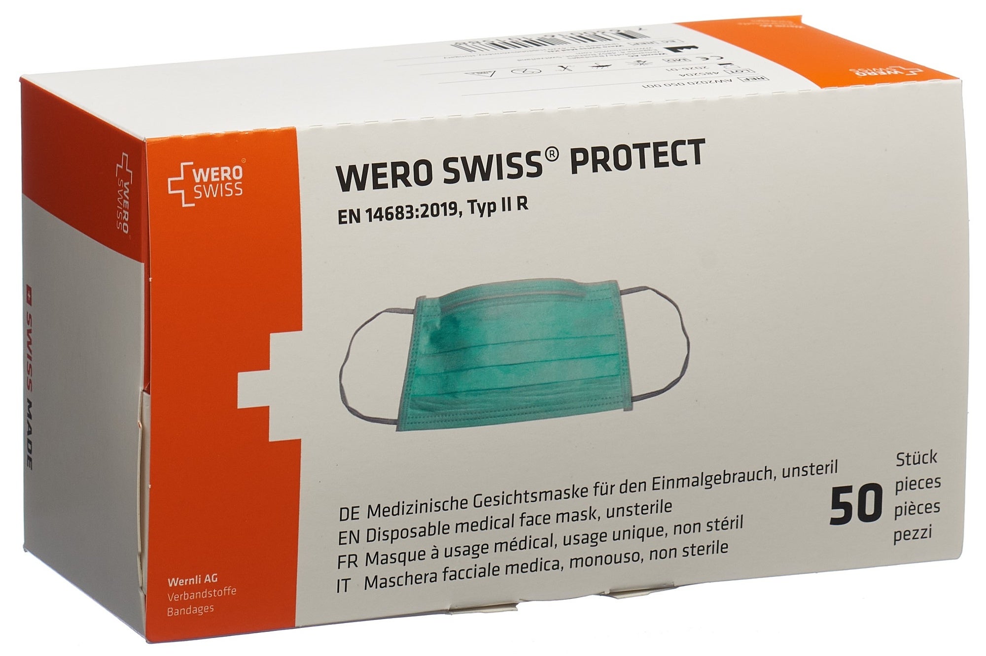 WERO SWISS Maschera di protezione tipo IIR Scatola 50 pezzi
