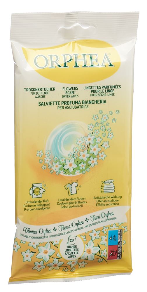 Foglietti per asciugatura Orphea profumo di fiori 20 pezzi