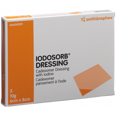 Medicazione Iodosorb 10 g 6x8cm 3 pezzi