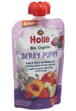 Holle Berry Puppy - Marsupio mela e pesca con frutti di bosco 100g