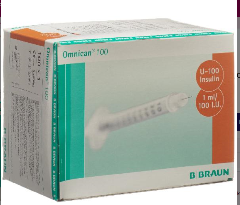 OMNICAN Insulina 100 1ml 0,3x8mm G30 singolo 100 x