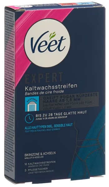 VEET EXPERT strisce di cera a freddo per bikini e ascelle 16 pezzi