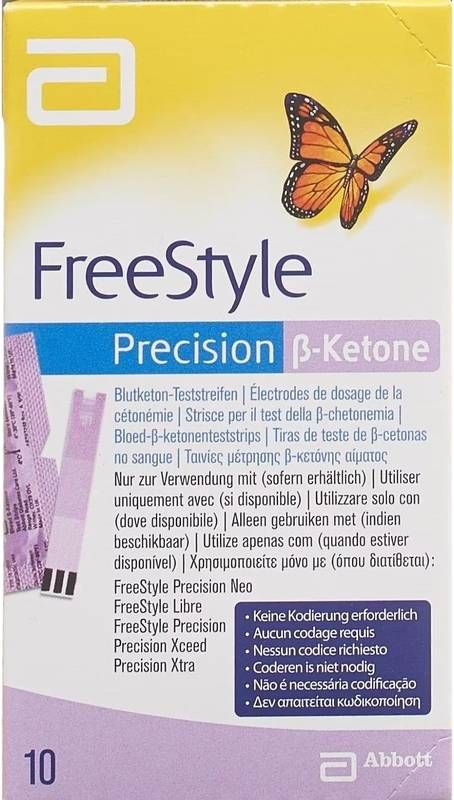 ABBOTT FREESTYLE Scatola di precisione per chetoni 10 pezzi