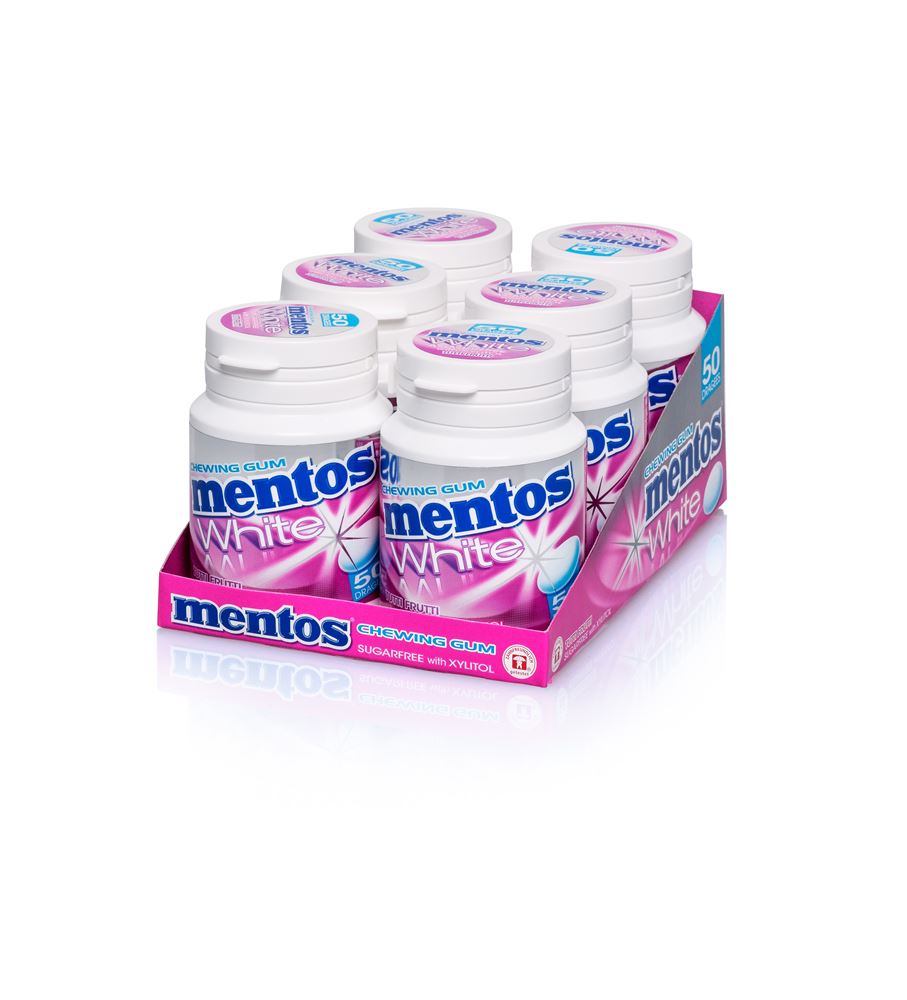 MENTOS Gomma Bianca Tutti Frutti 6 x 75g