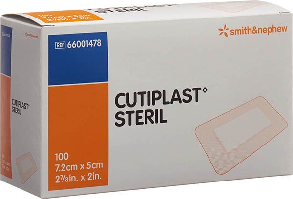 Cutiplast medicazione sterile per ferite 7,2cmx5cm bianco 100 pezzi