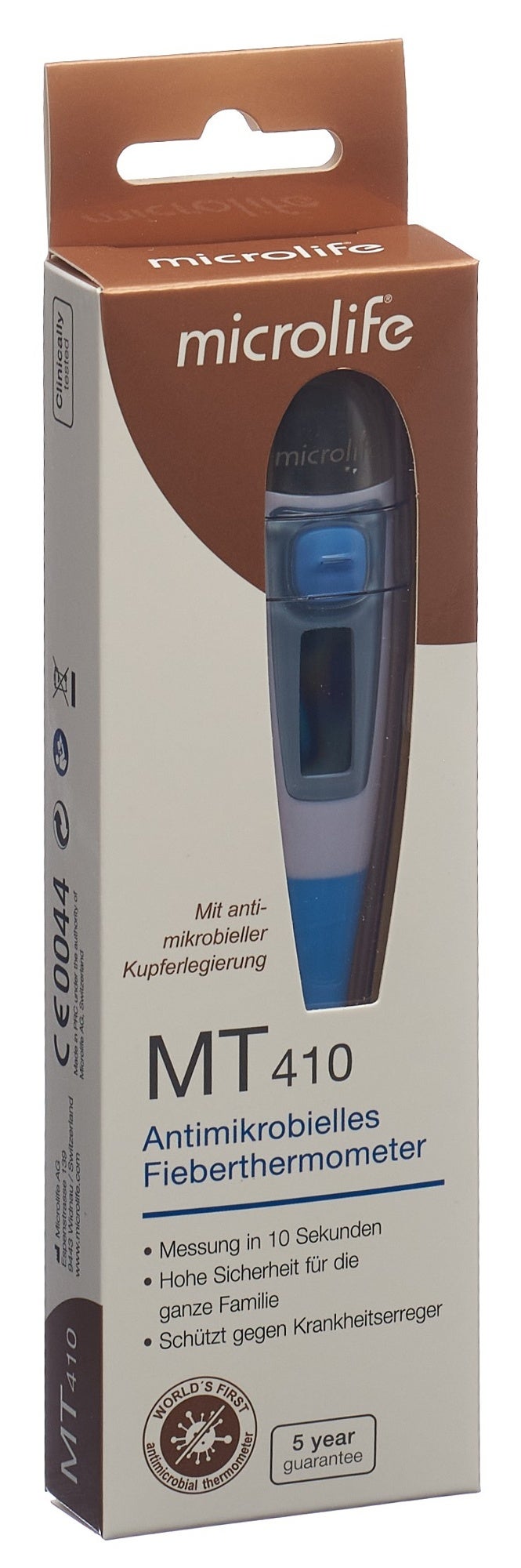 Termometro ad asta Microlife MT 410 antimicrobico con punta in rame