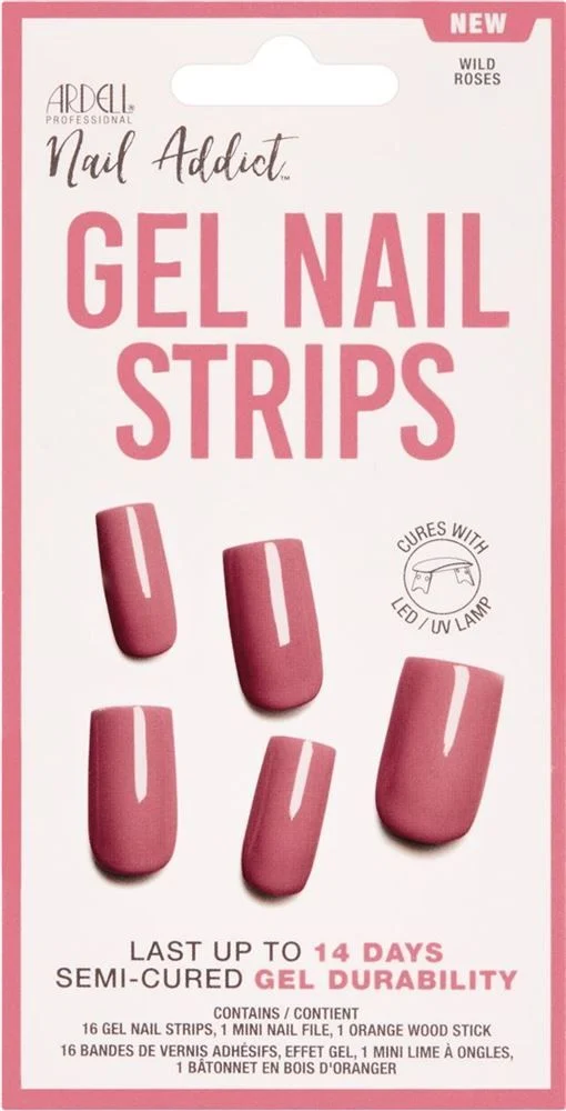 ARDELL Nail Addict Gel Strips Wild Roses 16 pezzi