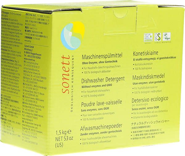 Detergente in polvere per lavastoviglie Sonett 1,5 kg