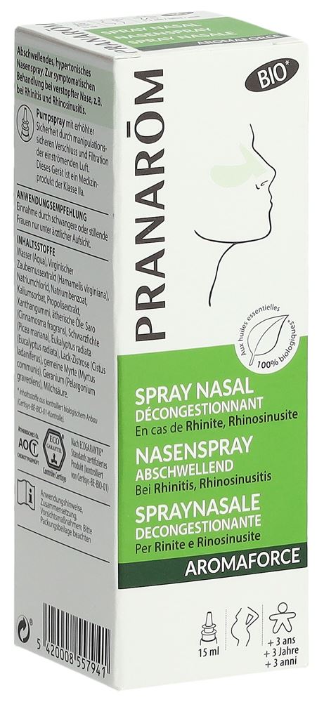 PRANAROM Aromaforce spray nasale decongestionante organico 15ml