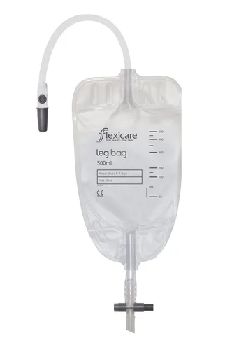 Flexicare sacchetto per urina 500ml 30 cm scarico con valvola di ritorno 10 pezzi