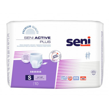 Seni Active Plus Pants pantaloni monouso S traspiranti circonferenza fianchi 55-85cm 7 gocce 10 pezzi