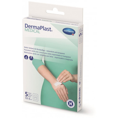 DermaPlast Benda medica trasparente 7,2x5cm 5 pezzi