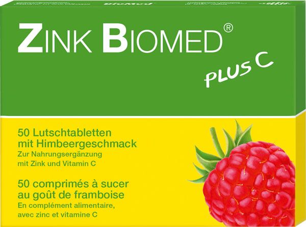 Zinco Biomed plus C pastiglie al lampone 50 pezzi