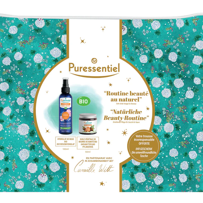 Cofanetto natalizio di Puressentiel, luminosità naturale per viso e capelli