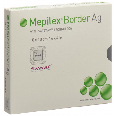 Medicazione in schiuma Mepilex Ag Border 10x10cm 5 pezzi