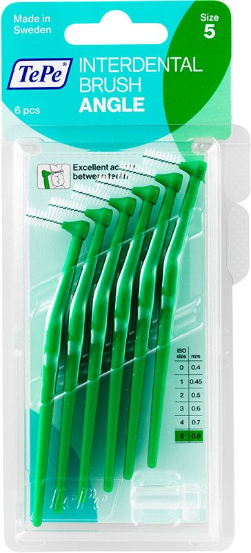 TePe Spazzolino interdentale angolare 0,8 mm verde 6 pezzi