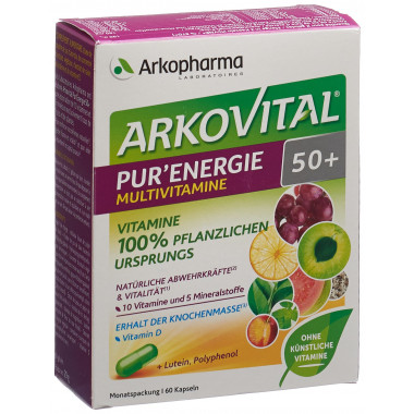 Arkovital Pur'Energie 50+ Capsule naturali di multivitamine e minerali 60 Capsule