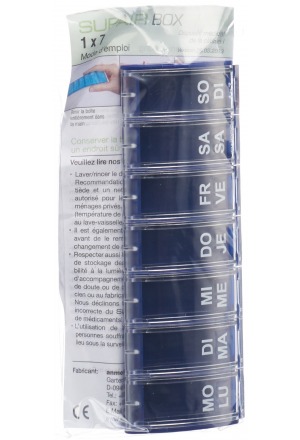 Supairbox 1x7 dispenser settimanale tedesco/francese blu