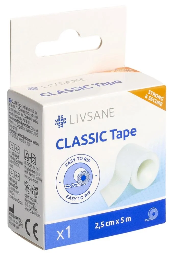 Livsane Cerotto di fissaggio classico 2,5 cmx5 m