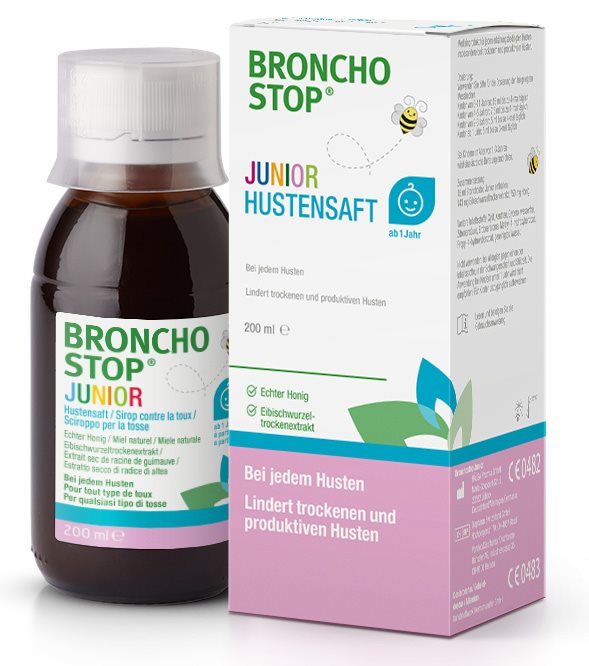 Bronchostop Junior sciroppo per la tosse bottiglia di vetro 200 ml