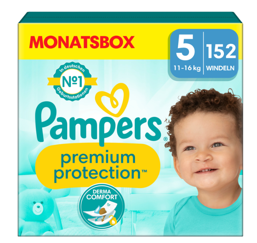 Pampers Prem Prot Gr5 11-16kg Jun Mon Box 152 pezzi