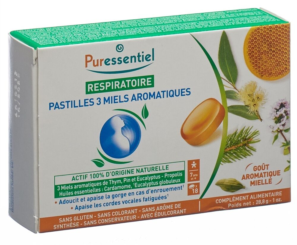 Pasticche PURESSENTIEL con 3 mieli aromatizzati 18 pezzi