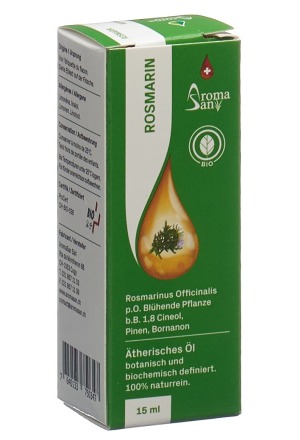 Aromasan Olio essenziale di rosmarino 1,8 cineolo in confezione biologica 15ml