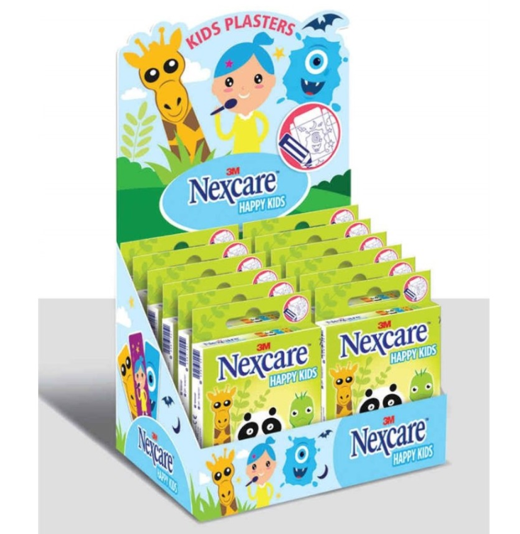 3M NEXCARE Disp Kinderpf Happy Kids Animals 12 pezzi