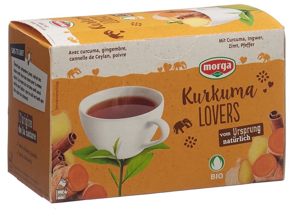 MORGA Tè per amanti della curcuma con germoglio biologico 20 pezzi