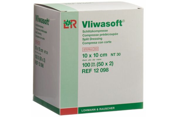 Vliwasoft compresse a fessura con incisione a Y 10x10cm sterili 50 x 2 pezzi